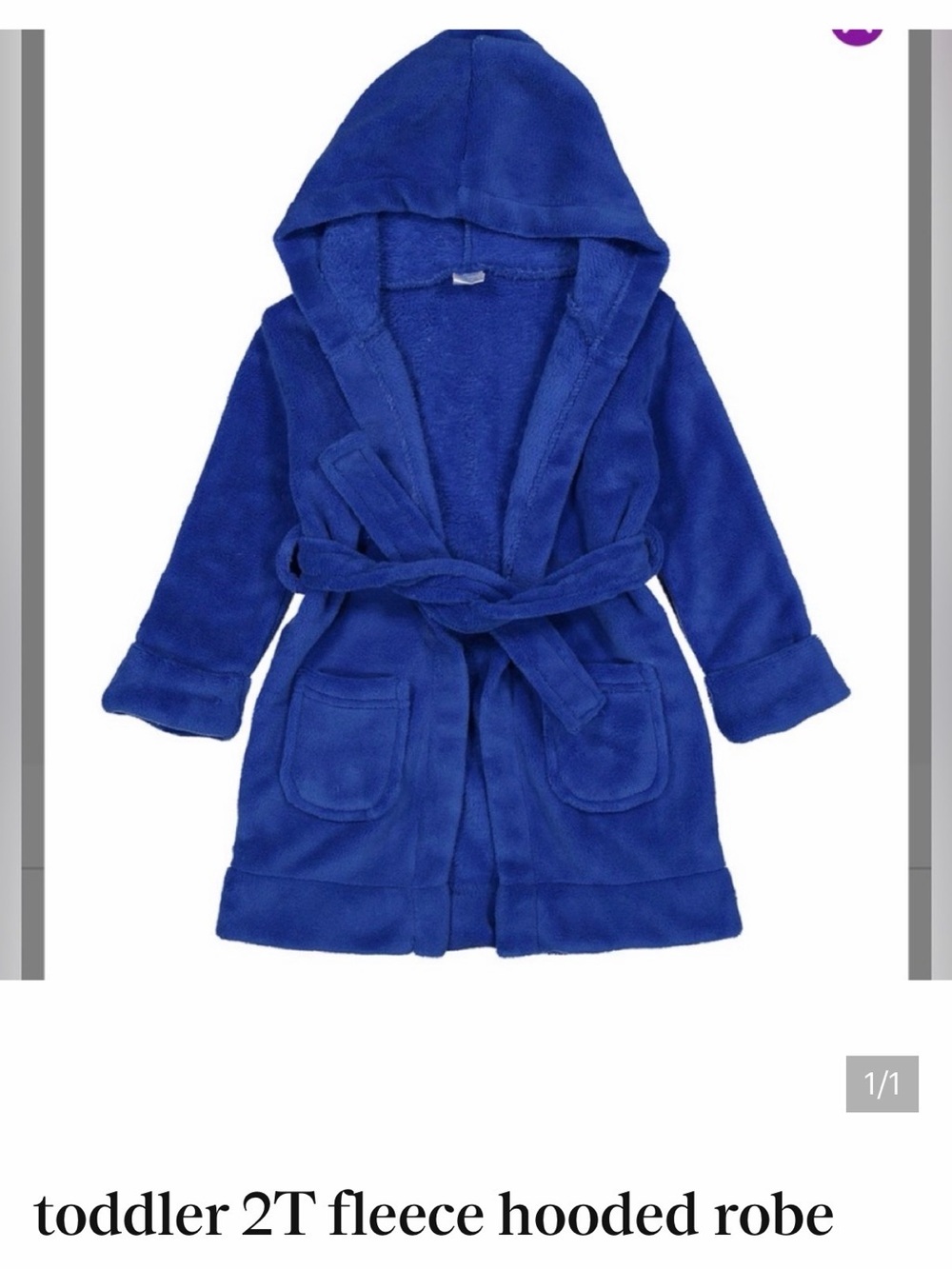 Toddler Fleece Hooded Robe - Blue